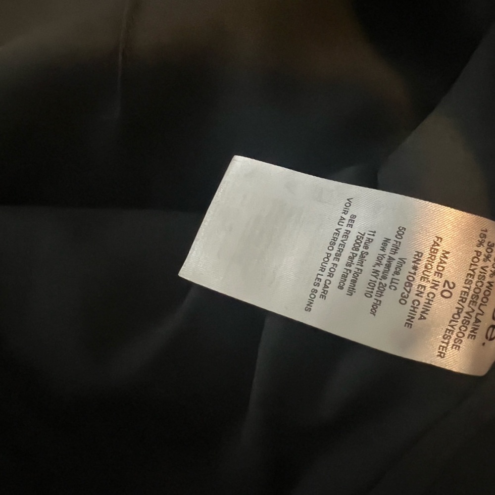 NWT Vince Pleated Front Wool Blend Culottes in Black Size 20 - Picture 15 of 15